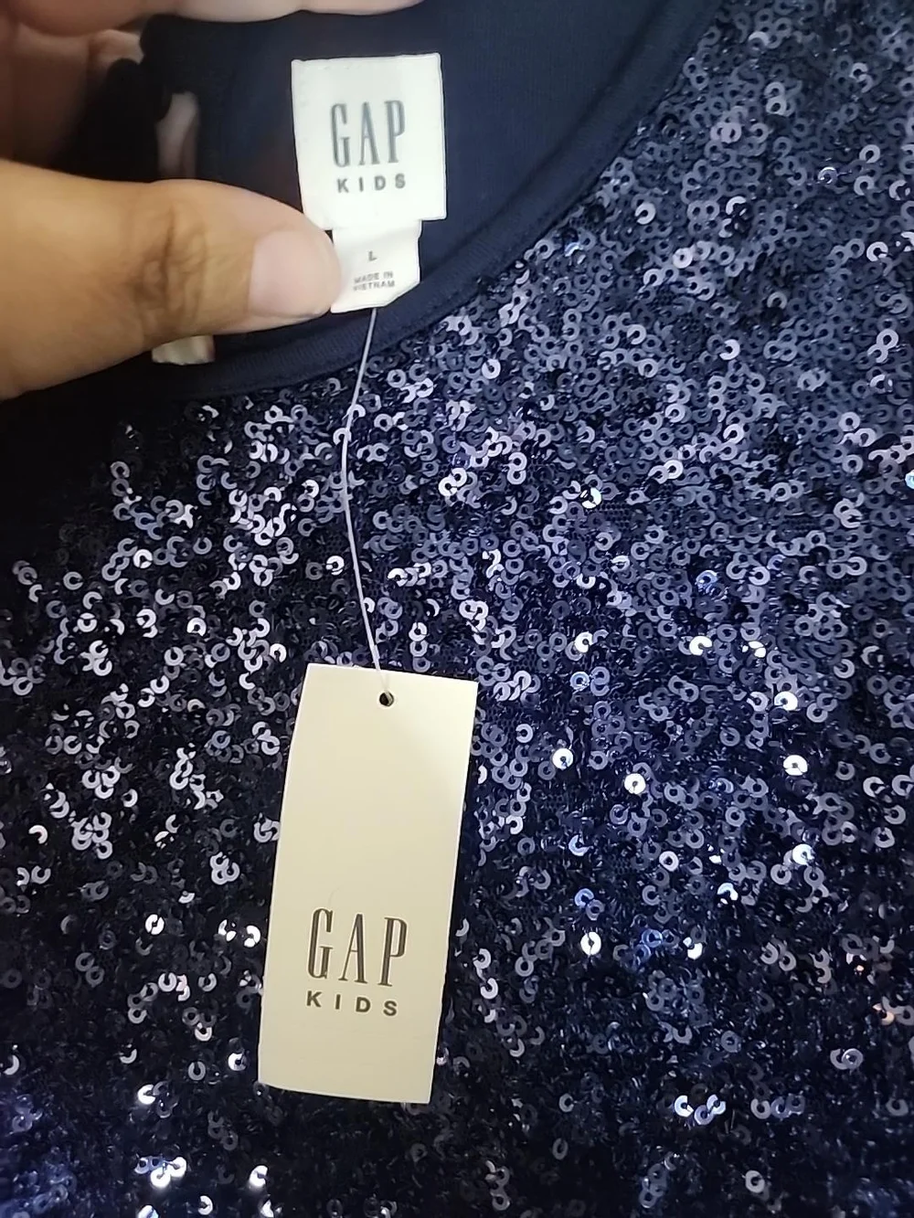 GAP Navy Blue Sequin Tulle Formal Dress